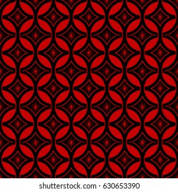 Seamless Chinese Background round cross frame star flower