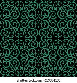 Seamless Chinese Background Round Spiral Cross Chain Vine