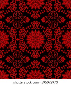 Seamless Chinese Background Spiral Cross Frame Flower
