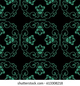 Seamless Chinese Background Spiral Cross Chain Flower