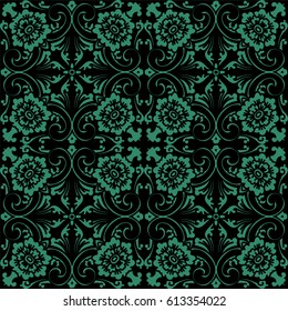 Seamless Chinese Background Spiral Cross leaf Flower