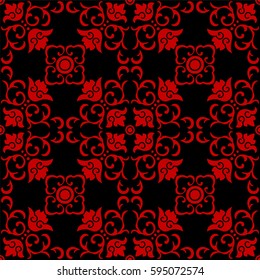 Seamless Chinese Background Spiral Curve Square Cross Flower