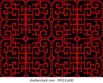 Seamless Chinese Background Spiral Geometry Cross Frame