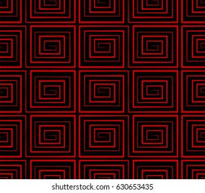Seamless Chinese Background spiral square vortex geometry cross line