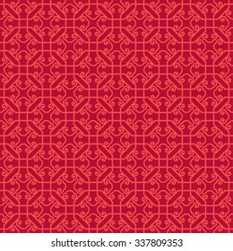 Seamless Chinese Lattice Pattern with Lucky Symbol Called "Ruyi".