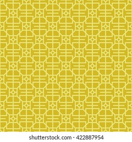 Seamless Chinese Lattice Pattern made of Auspicious Symbol "Shou", Meaning Life, Luck and Longevity.