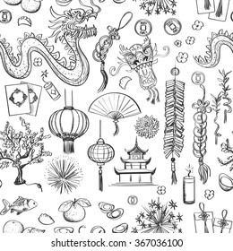 Seamless Chinese New Year pattern
