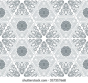 Seamless Chinese Pattern of longevity and lucky Symbols