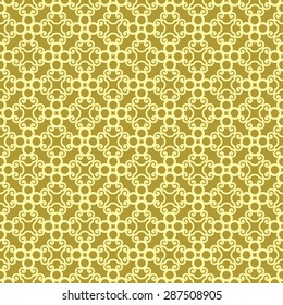 Seamless Chinese Pattern Made by Circles And  Auspicious Symbols of Cloud Shape Called "Ruyi" , Meaning "As You Wish"