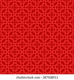 Seamless Chinese Pattern Made by Circles And  Auspicious Symbols of Cloud Shape Called "Ruyi" , Meaning "As You Wish"