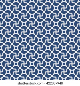 Seamless Chinese Pattern made of The Swastika Symbol and Octagonal and Square Cells. The Swastika is an Auspicious Symbol in Chinese Culture.