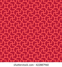 Seamless Chinese Pattern made of The Swastika Symbol and Octagonal and Square Cells. The Swastika is an Auspicious Symbol in Chinese Culture.