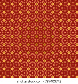 The seamless Chinese pattern on red background. Endless texture can be used for wallpaper, pattern fills, web page background, surface textures. Vector