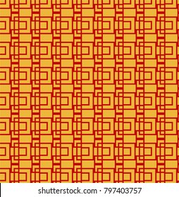 The seamless Chinese pattern on red background. Endless texture can be used for wallpaper, pattern fills, web page background, surface textures. Vector