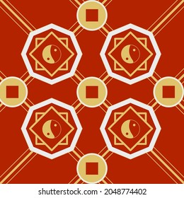 Seamless Chinese Pattern red and gold