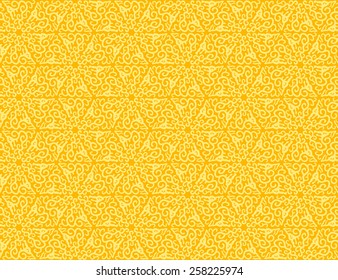 Seamless Chinese Pattern of Stylized Dragon Symbols of Golden Color.