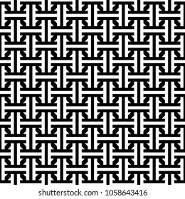 Seamless Chinese Sayagata pattern. Repeated interlocking figures background. China ornament. Traditional window tracery image. Ancient ethnic mosaic motif. Digital paper for textile print. Vector art.