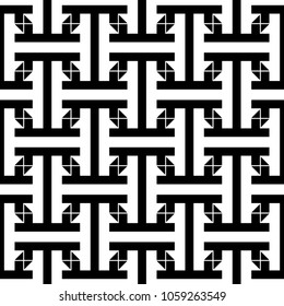 Seamless Chinese Sayagata pattern. Repeated interlocking figures background. China ornament. Traditional window tracery image. Ancient ethnic mosaic motif. Digital paper for textile print. Vector art.