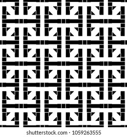 Seamless Chinese Sayagata pattern. Repeated interlocking figures background. China ornament. Traditional window tracery image. Ancient ethnic mosaic motif. Digital paper for textile print. Vector art.