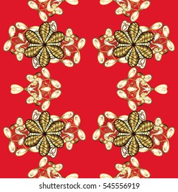 Seamless Chinese Vintage cloud background. vector illustration texture. Red background. Christmas, New Year, snowflake.
