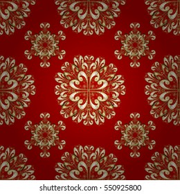 Seamless Chinese Vintage cloud background. vector illustration texture. Red background. Christmas, New Year, snowflake. Radial gradient shape.