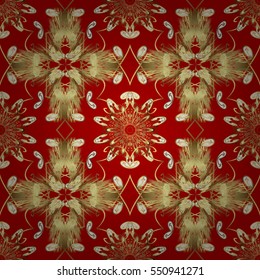 Seamless Chinese Vintage cloud background. vector illustration texture. Red background. Christmas, New Year, snowflake. Radial gradient shape.