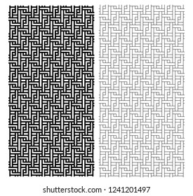 Seamless Chinese weave line pattern, vector art
