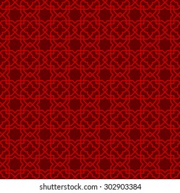 Seamless Chinese window tracery lattice geometry star cross pattern background. Seamless background image of vintage Chinese style window tracery lattice geometry star cross line pattern. 