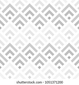 Seamless Chinese window tracery pattern design. Repeated black diamonds and angle brackets on white background. Scallop ornament. Image with scales. Ancient japanese scallops motif. Squama. Vector art