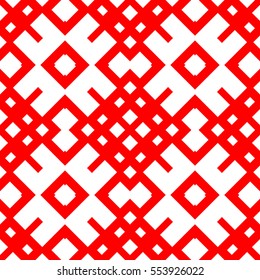 Seamless Chinese window tracery pattern. Repeated white figures on black background. Symmetric geometric wallpaper. Trellis motif. Digital paper for textile print. Ethnic vector art illustration