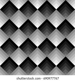 Seamless Chinese window tracery pattern design. Repeated colorless rhombuses and angle brackets background. Scallop ornament. Image with scales. Modern japanese scallops motif. Squama. Vector artwork.