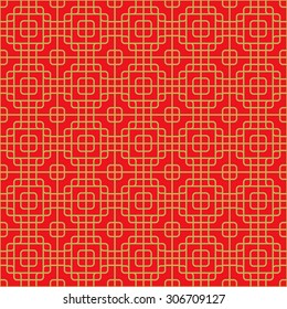 Seamless Chinese window tracery round corner square cross line pattern.
Seamless background image of vintage Chinese style window tracery spiral round corner square cross geometry line pattern.

