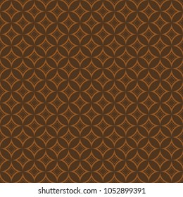 Seamless chocolate brown circular exclusion vintage pattern vector