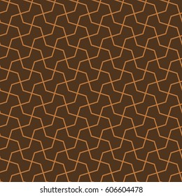 Seamless chocolate brown complex tilted outline zigzag pattern vector