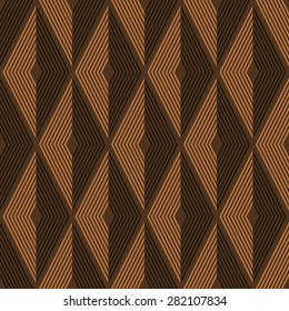 Seamless chocolate brown diamond optical pattern vector