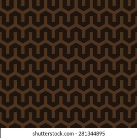 Seamless chocolate brown fancy zigzag pattern vector