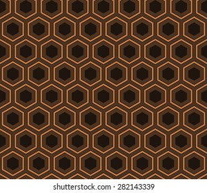 Seamless chocolate brown honeycomb pattern vector