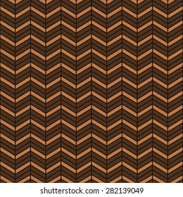 Seamless chocolate brown interchanging chevrons pattern vector