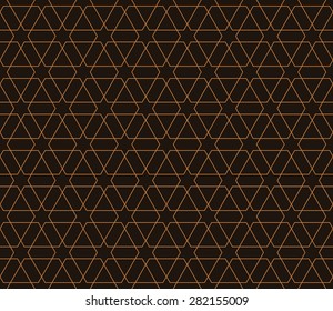 Seamless chocolate brown islamic hexagonal star pattern vector