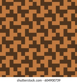 Seamless chocolate brown mod chic op art pixel pattern vector