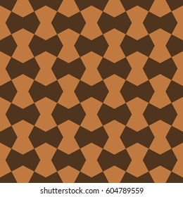 Seamless chocolate brown mod op art chic complex polygon pattern vector