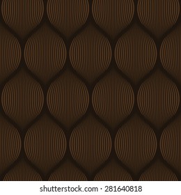 Seamless chocolate brown optical illusion woven pattern vector