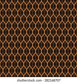 Seamless chocolate brown overlapping woven pattern vector