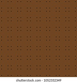 Seamless chocolate brown pixel retro plaid op art textile pattern vector