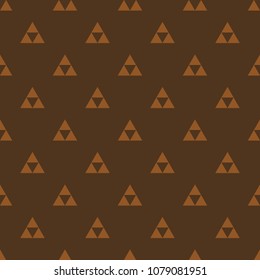 Seamless chocolate brown simple triangles textile pattern vector