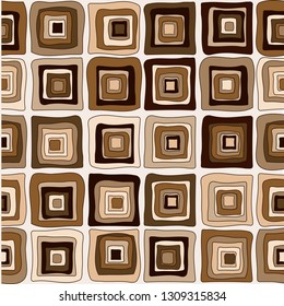 Seamless chocolate brown square pattern