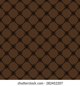 Seamless chocolate brown victorian circular pattern vector