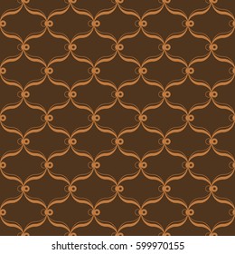 Seamless chocolate brown zentangle Moroccan pattern vector