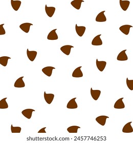 Seamless chocolate chips vector design isolated on white background.