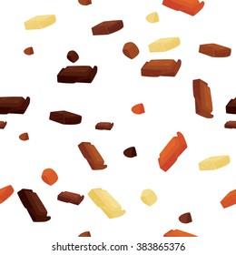 Seamless chocolate pattern. Pieces of chocolate pattern.